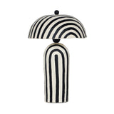 Maiori Striped Papier Mache Table Lamp - Black Stripes