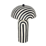 Maiori Striped Papier Mache Table Lamp - Black Stripes