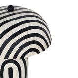 Maiori Striped Papier Mache Table Lamp - Black Stripes