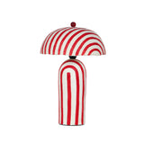 Maiori Striped Papier Mache Table Lamp - Red Stripes