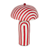 Maiori Striped Papier Mache Table Lamp - Red Stripes