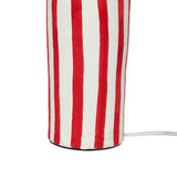 Maiori Striped Papier Mache Table Lamp - Red Stripes