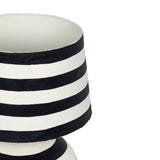 Positano Striped Papier Mache Table Lamp - Black/Off-White