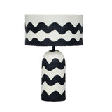 Tropea Black Waves Papier Mache Table Lamp