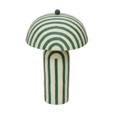 Maiori Striped Papier Mache Table Lamp - Green Stripes