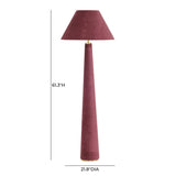 Graham Velvet Floor Lamp - Burgundy