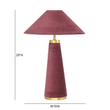 Graham Velvet Table Lamp - Burgundy