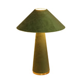 Graham Velvet Table Lamp - Moss Green