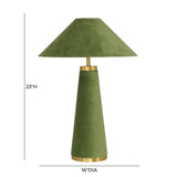 Graham Velvet Table Lamp - Moss Green