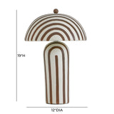 Maiori Striped Papier Mache Table Lamp - Brown Stripes
