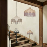 Buchanan Jute Fringed Scalloped Pendant Light