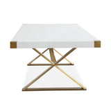 Adeline 95" Lacquer Rectangular Dining Table - White