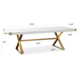 Adeline 95" Lacquer Rectangular Dining Table - White