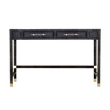 Amara 47" Woven Rattan Desk - Charcoal