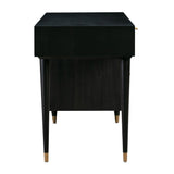 Sierra 60" Cane 3-Drawer Desk With Storage - Black