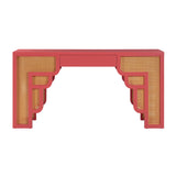 Suzie 62" Rattan Executive Desk With Drawer - Pink