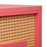 Suzie 62" Rattan Executive Desk With Drawer - Pink