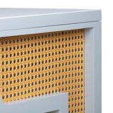 Suzie 62" Rattan Executive Desk With Drawer - Blue