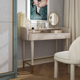 Penelope 45" Vegan Leather Wrapped Vanity Desk With Drawer - Taupe