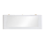 Hollywood 56" White Desk with LED Panel Vanity Mirror - Large