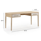 Hera 62'' Natural Washed Executive Desk
