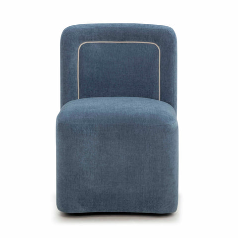 Dolce Performance Velvet Rolling Desk Chair - Blue