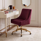 Beatrix Performance Velvet Office Swivel Chair - Burgundy