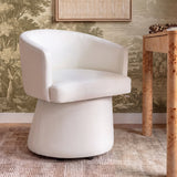Kristen Rolling Desk Chair - Off-White