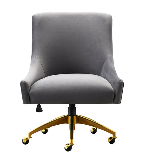Beatrix Performance Velvet Office Swivel Chair - Grey