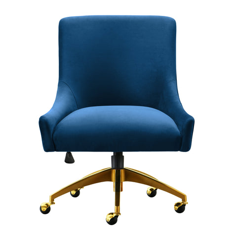 Beatrix Performance Velvet Office Swivel Chair - Navy