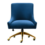 Beatrix Performance Velvet Office Swivel Chair - Navy