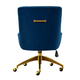 Beatrix Performance Velvet Office Swivel Chair - Navy