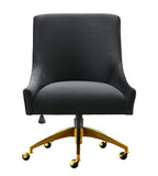 Beatrix Performance Velvet Office Swivel Chair - Black