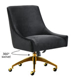 Beatrix Performance Velvet Office Swivel Chair - Black