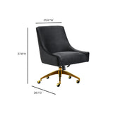 Beatrix Performance Velvet Office Swivel Chair - Black
