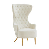 Jezebel Performance Velvet Wingback Accent Chair by Inspire Me! Home Decor - Cream