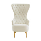 Jezebel Performance Velvet Wingback Accent Chair by Inspire Me! Home Decor - Cream