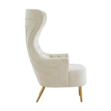 Jezebel Performance Velvet Wingback Accent Chair by Inspire Me! Home Decor - Cream