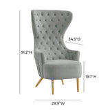 Jezebel Performance Velvet Wingback Accent Chair by Inspire Me! Home Decor - Grey