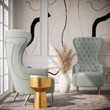 Jezebel Performance Velvet Wingback Accent Chair by Inspire Me! Home Decor - Grey