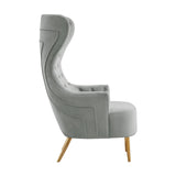 Jezebel Performance Velvet Wingback Accent Chair by Inspire Me! Home Decor - Grey