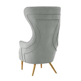 Jezebel Performance Velvet Wingback Accent Chair by Inspire Me! Home Decor - Grey