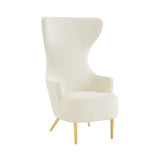 Julia Performance Velvet Channel Tufted Wingback Accent Chair by Inspire Me! Home Decor - Cream