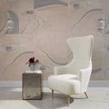 Julia Performance Velvet Channel Tufted Wingback Accent Chair by Inspire Me! Home Decor - Cream