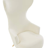 Julia Performance Velvet Channel Tufted Wingback Accent Chair by Inspire Me! Home Decor - Cream
