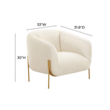 Kandra Performance Velvet Accent Chair by Inspire Me! Home Decor - Cream