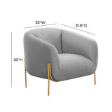 Kandra Performance Velvet Accent Chair by Inspire Me! Home Decor - Grey