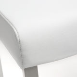 Denmark Performance Vegan Leather Stool with Silver Base - Set of 2 - White / Counter Height