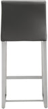 Denmark Performance Vegan Leather Stool with Silver Base - Set of 2 - Grey / Counter Height