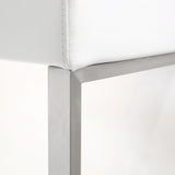 Denmark Performance Vegan Leather Stool with Silver Base - Set of 2 - White / Bar Height